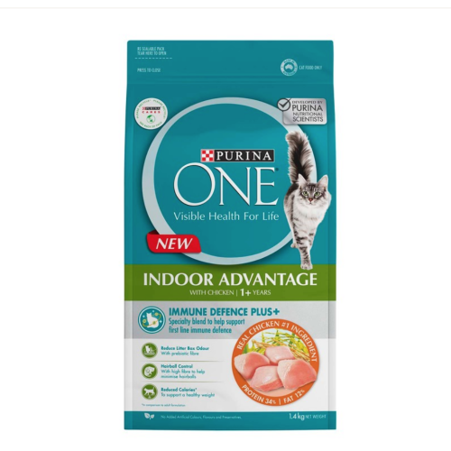 Purina ONE 1.4kg Indoor Advantage (with Chicken) 1+Years Immune Defence Plus+ 貓乾糧 室內成貓配方 雞肉 (12470096) 
